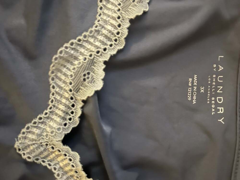 Laundry by Shelli Segal Plus Size 3X Grey Lace Trim Pajama Set